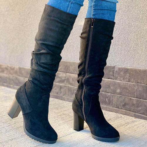 Дамски черни ботуши - Cherise - Black