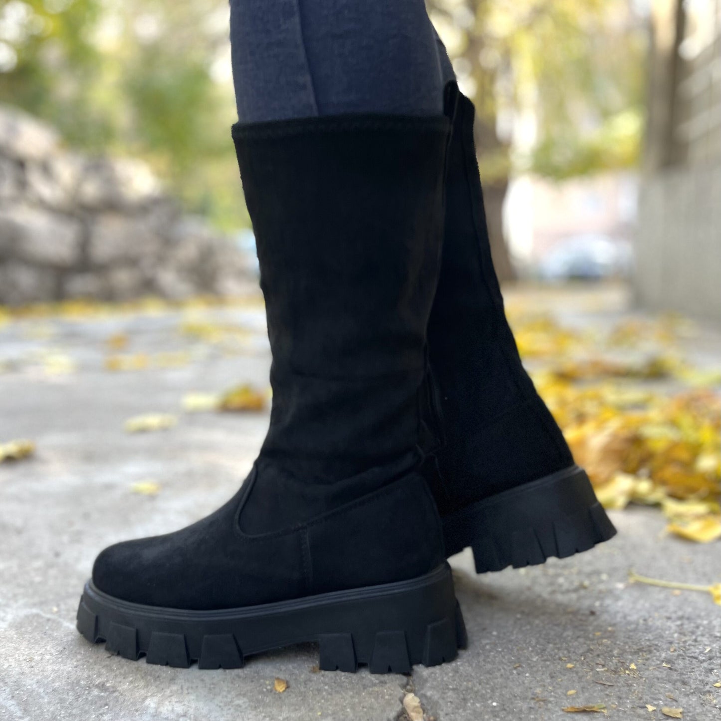 Дамски черни ботуши - Everlyse - Black