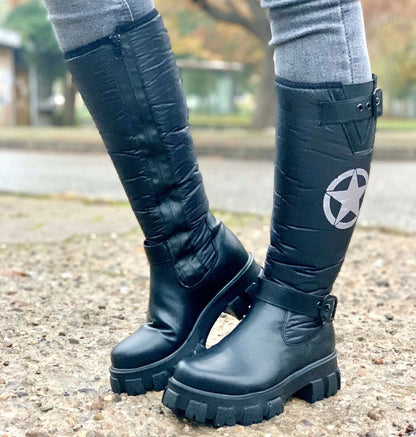 Дамски черни ботуши - Kim - Black - Star