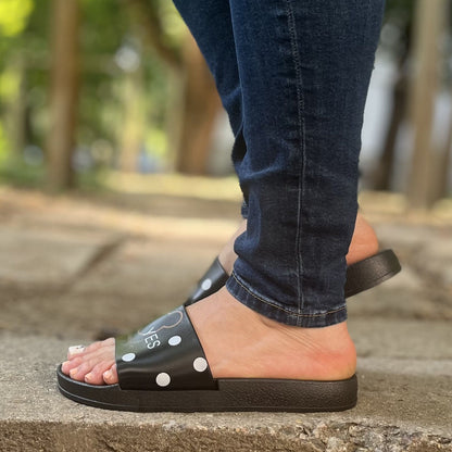 Дамски черни чехли - Mickey - Black