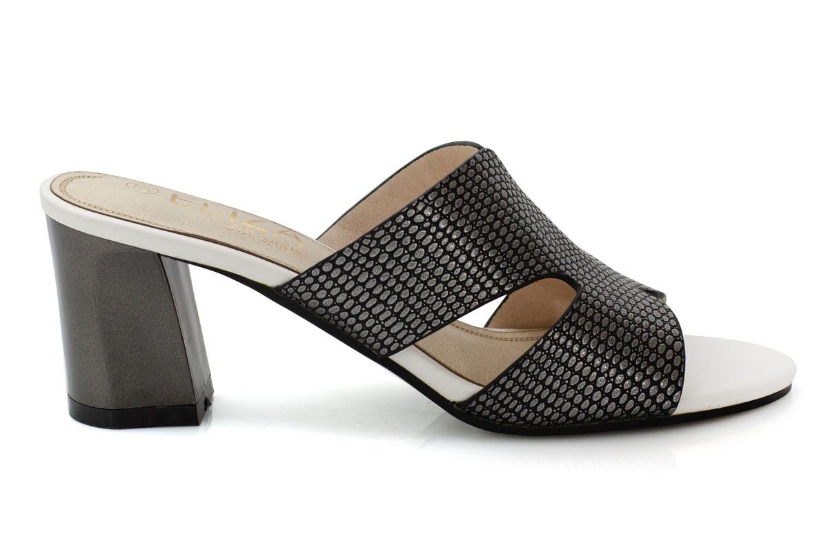 Дамски черни чехли на ток - Lalette - Black