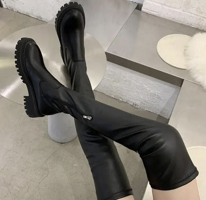 Дамски черни чизми - Selenay - Black
