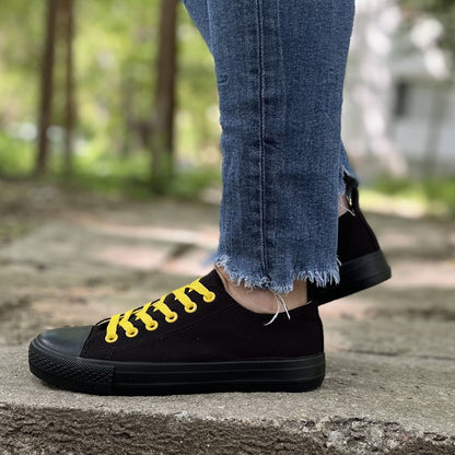 Дамски черни кецове - Nikol - Black - Yellow