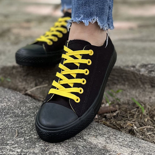 Дамски черни кецове - Nikol - Black - Yellow