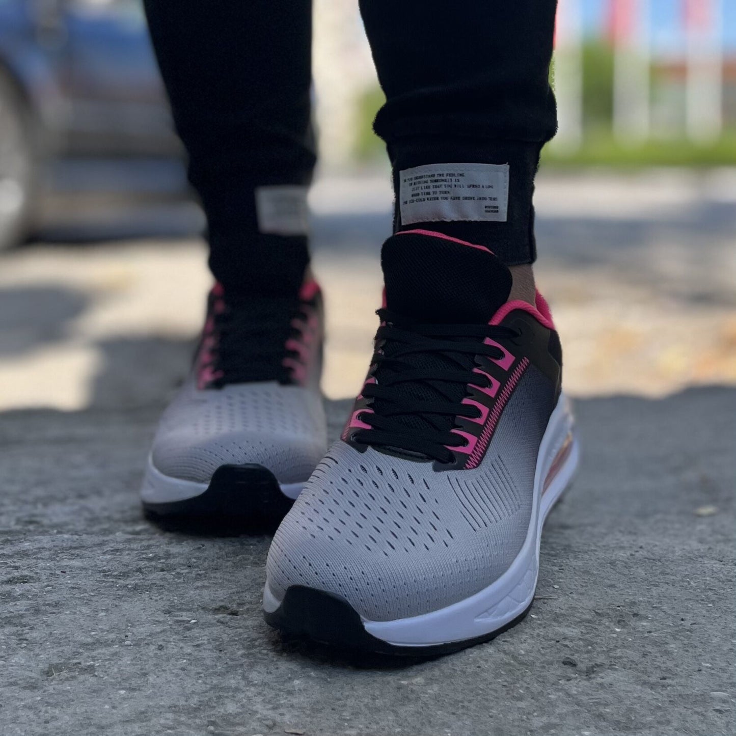 Дамски сиво-розови маратонки Abey Grey Pink – Дишащи и Леки