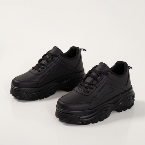 Дамски черни маратонки Aerilyn All Black | Еко кожа | PU ходило | Размери 36–40