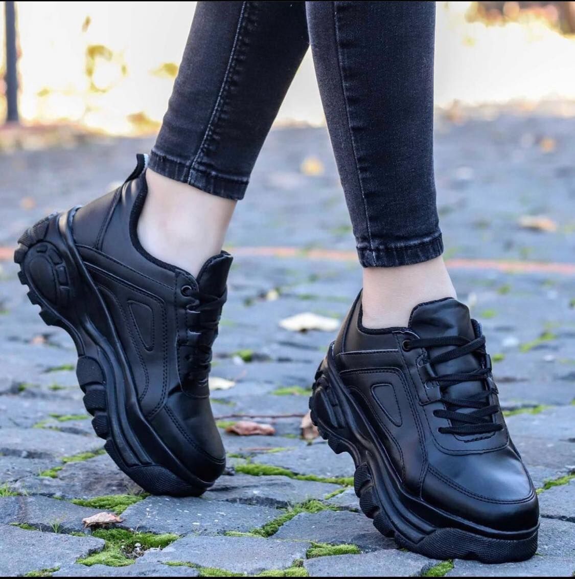Дамски черни маратонки Aerilyn All Black | Еко кожа | PU ходило | Размери 36–40