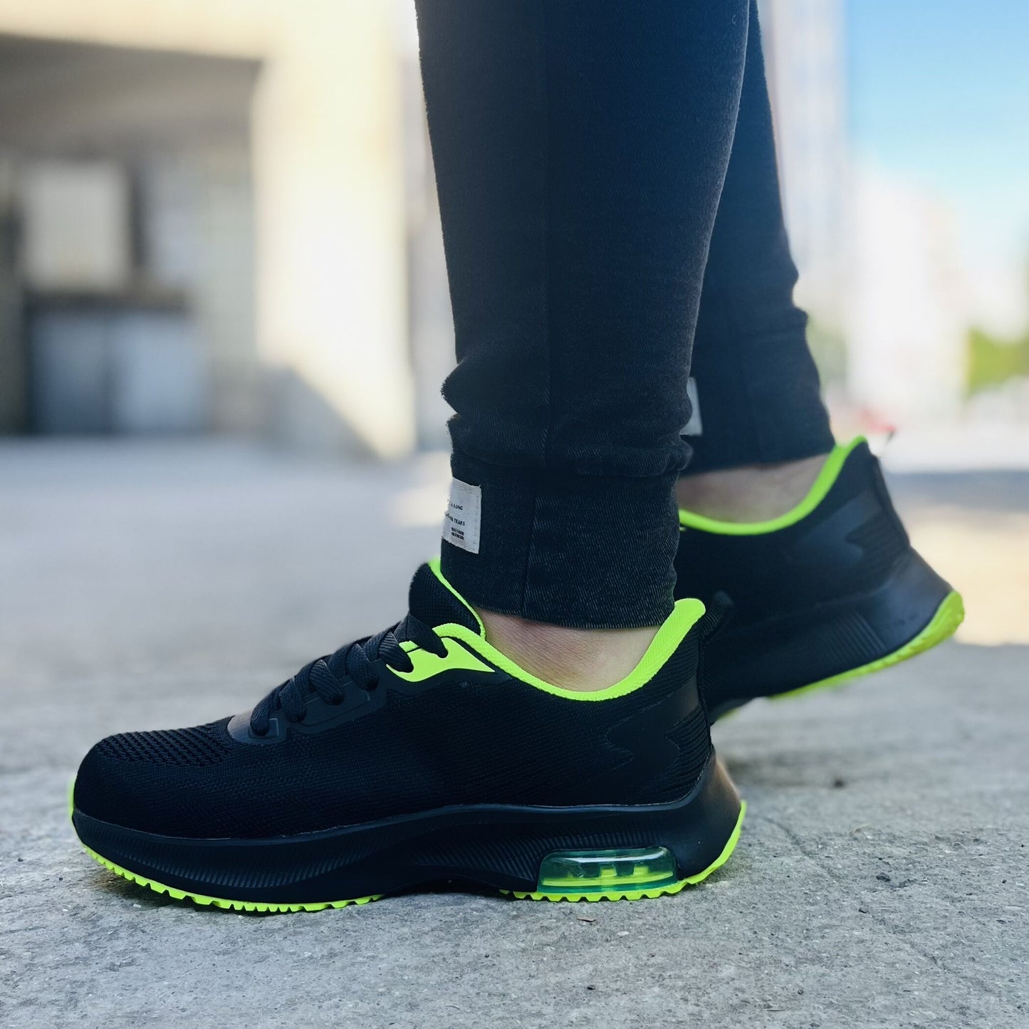 Дамски черни маратонки - Samantha - Black - Green
