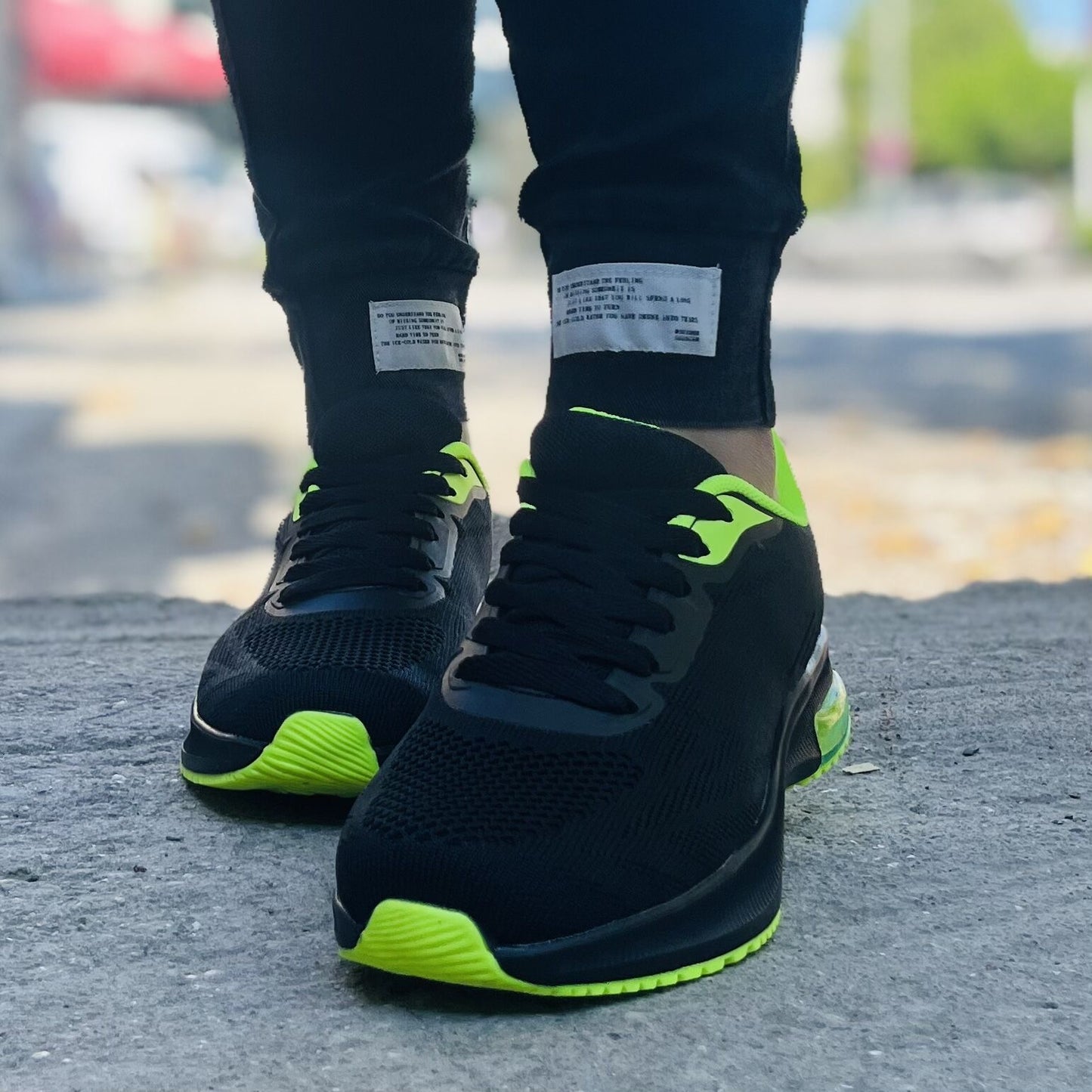 Дамски черни маратонки - Samantha - Black - Green