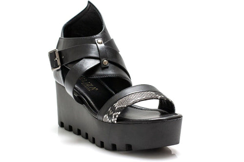 Дамски черни сандали на платформа - Algoma - Black