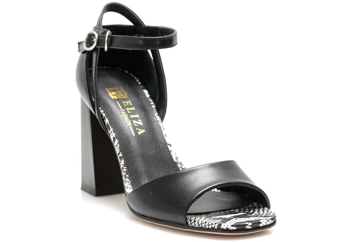 Дамски черни сандали на ток - Acelynn - Black