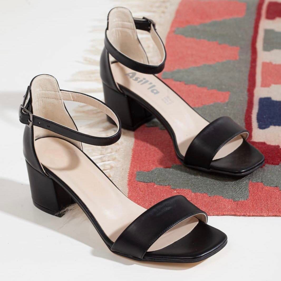 Дамски черни сандали на ток - Charleigh - Black