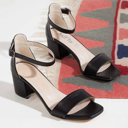 Дамски черни сандали на ток - Charleigh - Black