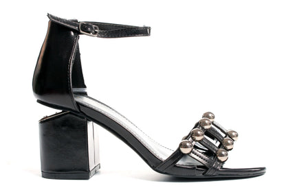 Дамски черни сандали на ток -  Liluye - Black