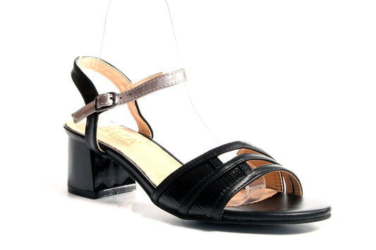 Дамски черни сандали на ток - Miley - Black