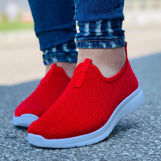 Дамски червени маратонки - Shera - Red