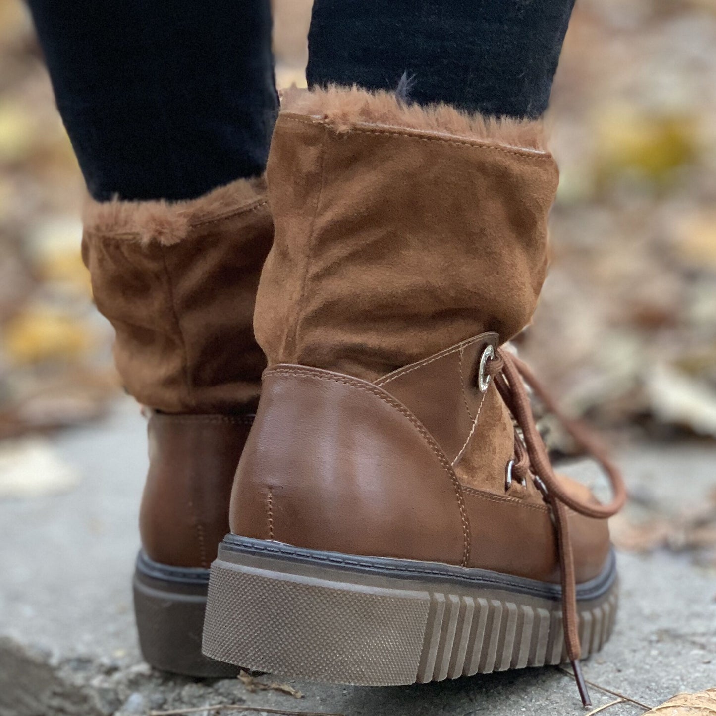 Дамски кафяви боти - Brocky -  Brown