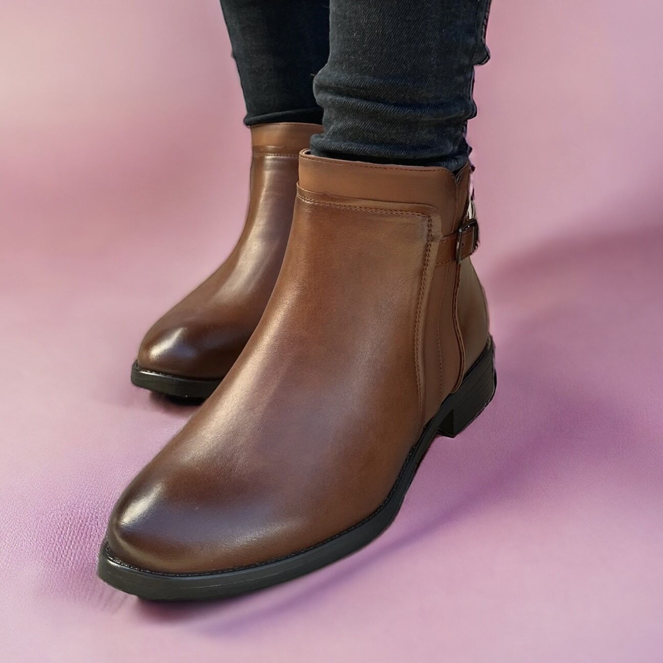 Дамски кафяви боти - Carol - Brown