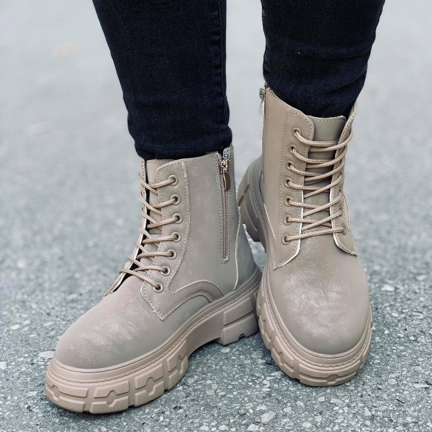 Дамски кафяви боти - Cathrine - Khaki