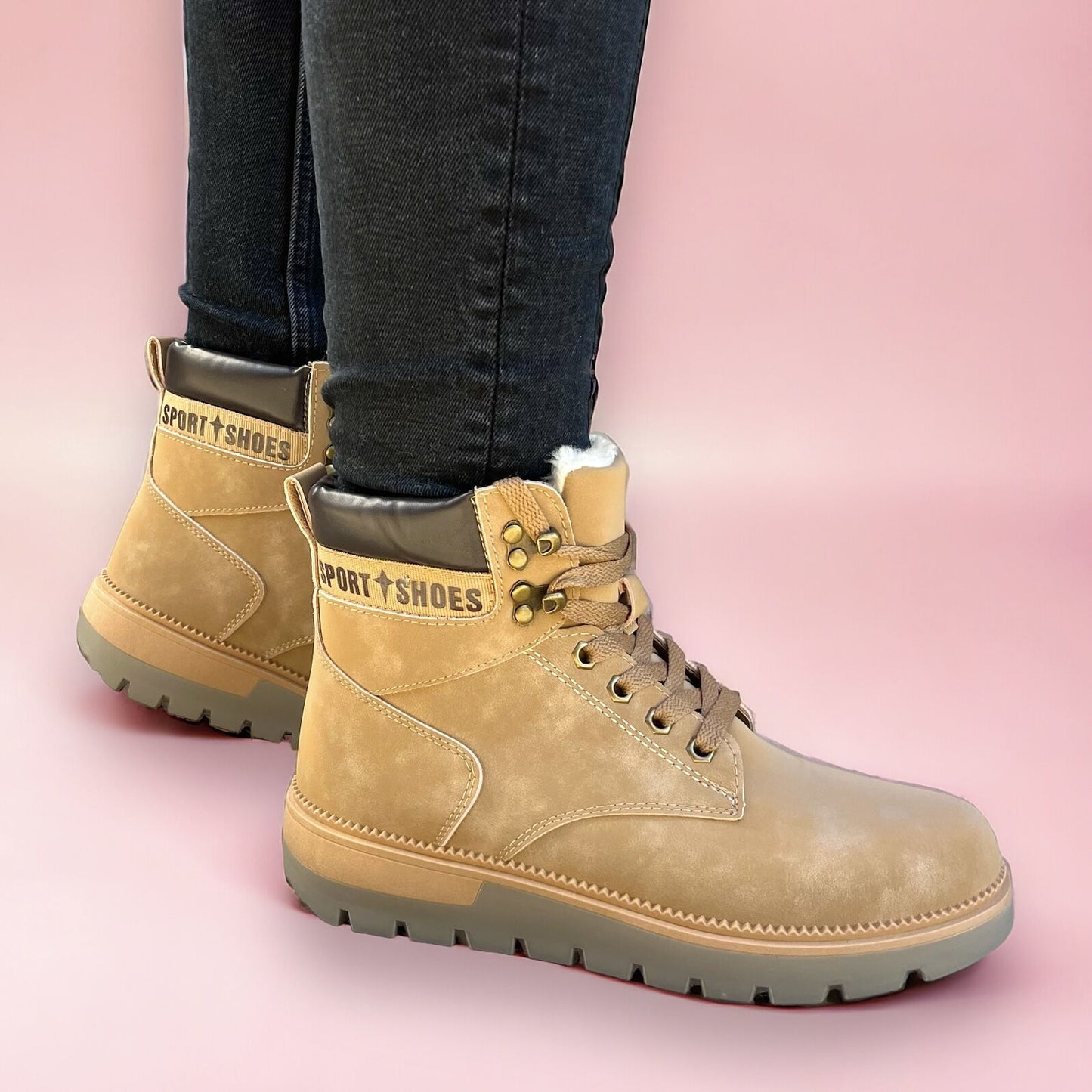 Дамски кафяви боти - Heather - Camel