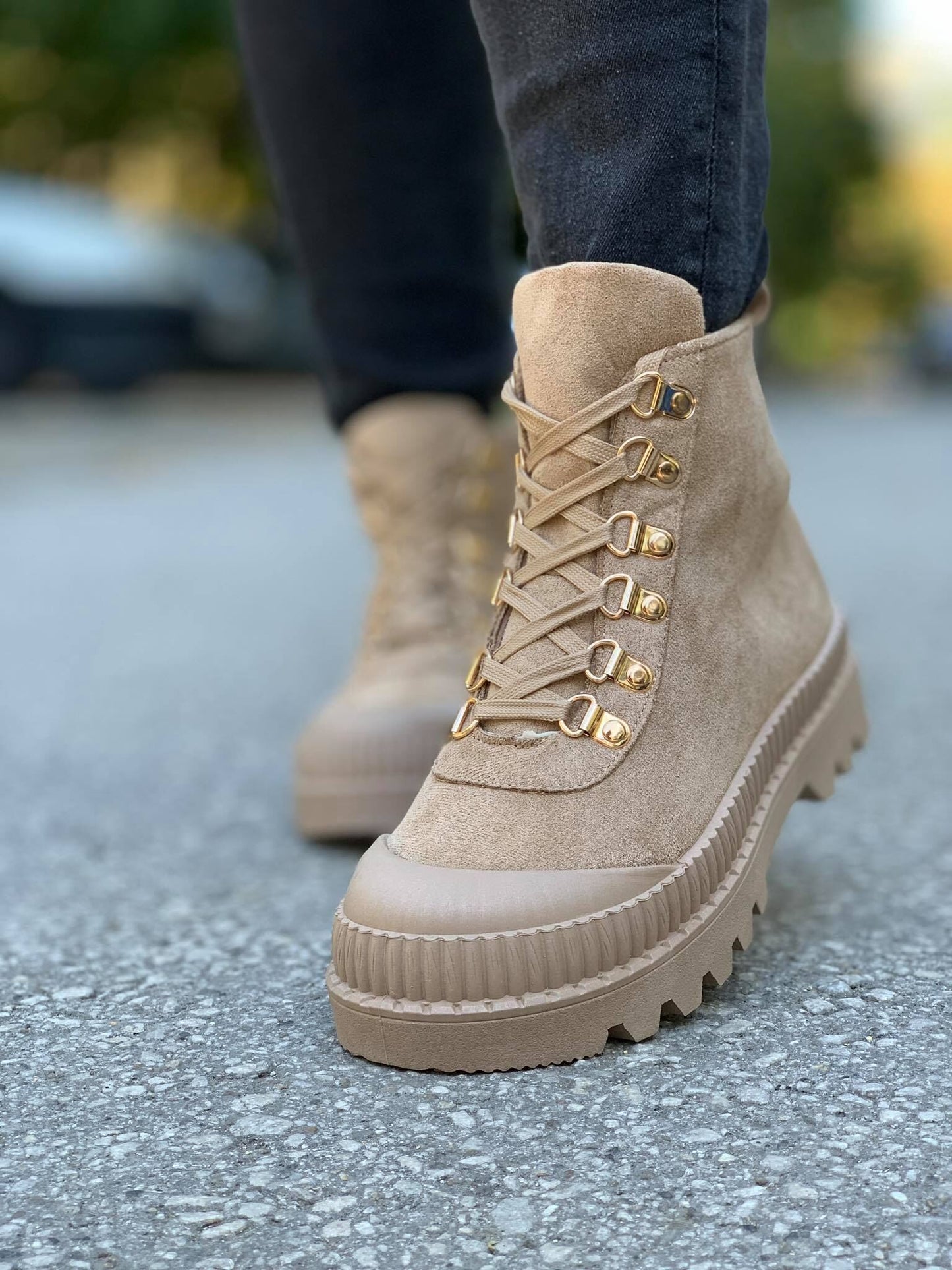 Дамски кафяви боти - Janice - Khaki