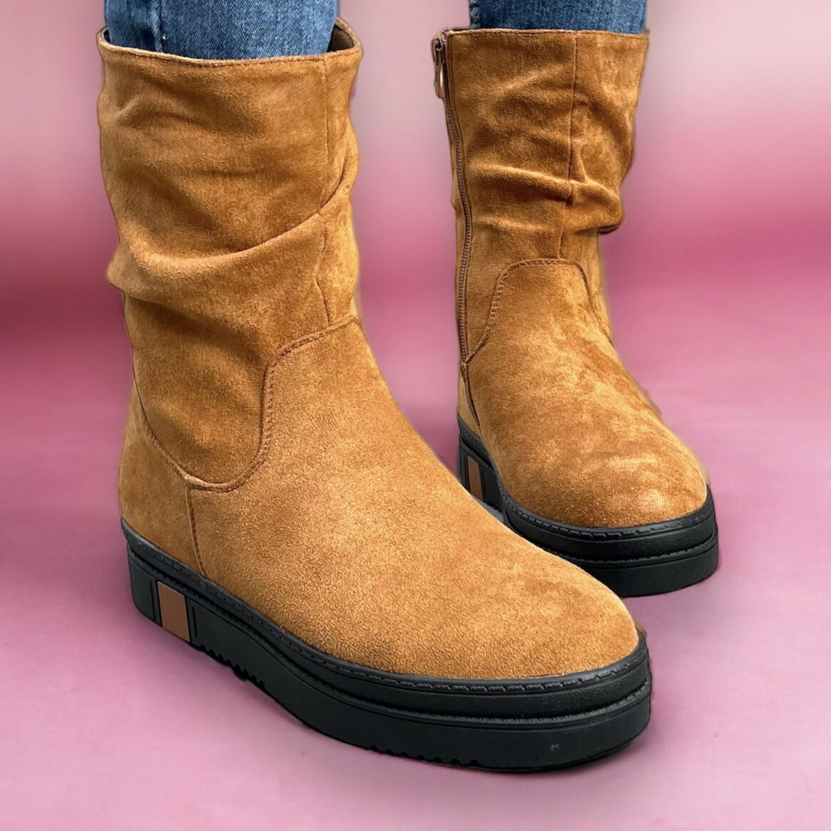 Дамски кафяви боти - Rebecca - Brown