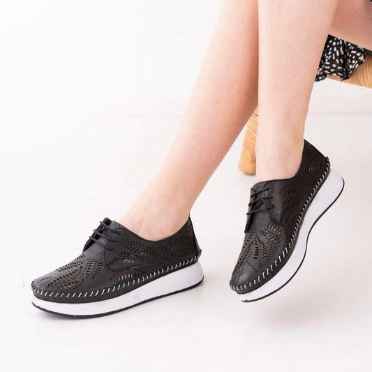 Дамски кожени обувки в черен цвят - Jose - Black