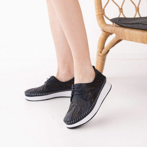 Дамски кожени обувки в син цвят - Jose - Blue