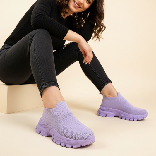 Дамски лилави маратонки Bella Purple – Двойно Дишащи с Анатомична Стелка