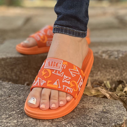 Дамски оранжеви чехли - Alphabet - Orange