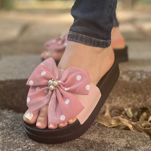 Дамски розови чехли - Roses - Pink
