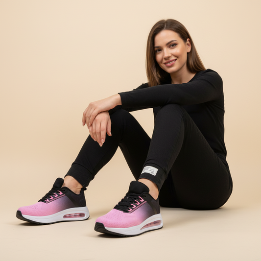 Дамски розови маратонки Abey Pink Black – Дишащи и Леки