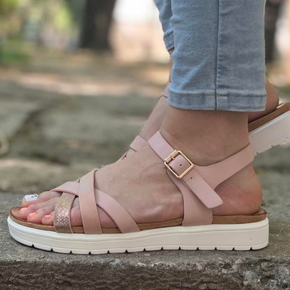 Дамски розови сандали - Aleshanee - Pink