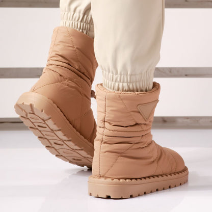 Дамски шушлякови апраски с каракул - Amadeos - Camel