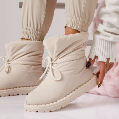 Дамски шушлякови апрески с каракул - Hayaz - Beige