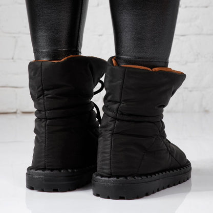 Дамски шушлякови апрески с каракул - Hayaz - Black