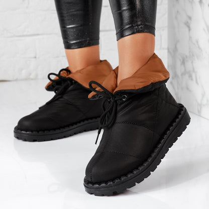 Дамски шушлякови апрески с каракул - Hayaz - Black