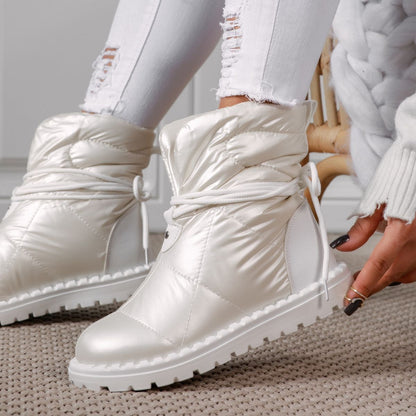 Дамски шушлякови апрески с каракул - Remi - White