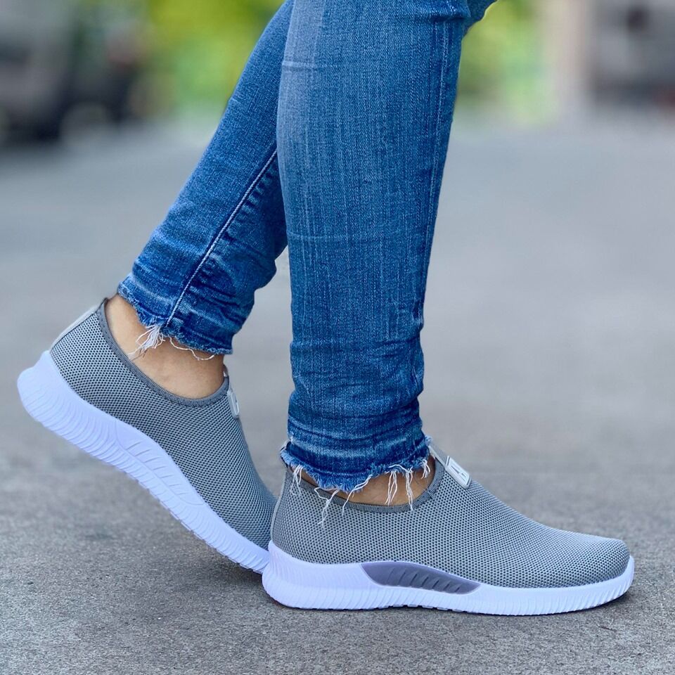 Дамски сиви маратонки - Bertina - Grey