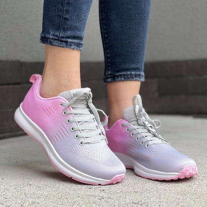 Дамски сиво-розови маратонки Evalyse Grey Pink – Дишащи с Антибактериален Текстил