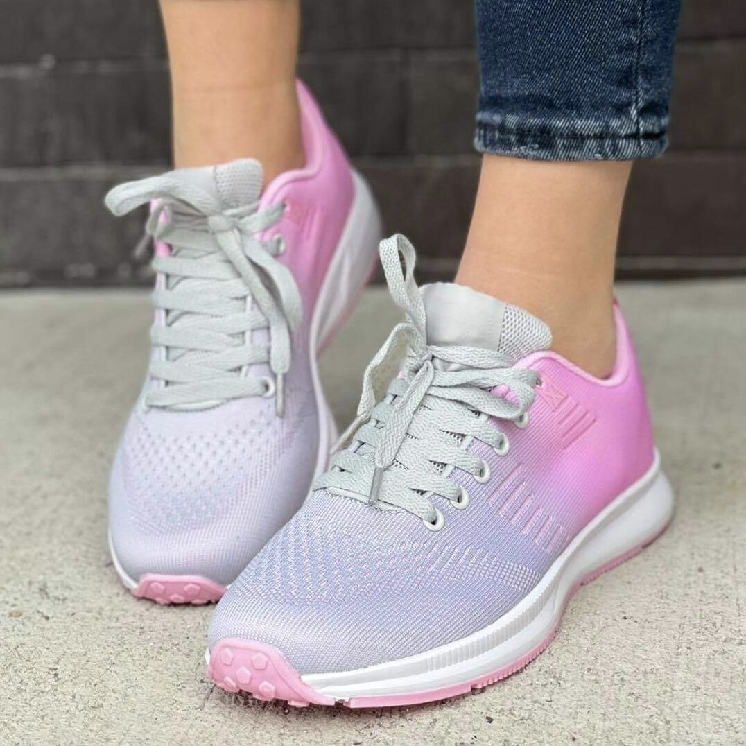 Дамски сиво-розови маратонки Evalyse Grey Pink – Дишащи с Антибактериален Текстил
