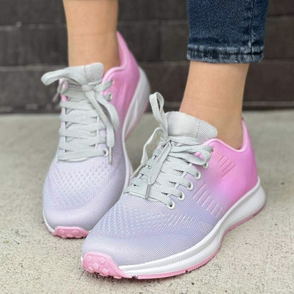 Дамски сиво-розови маратонки Evalyse Grey Pink – Дишащи с Антибактериален Текстил