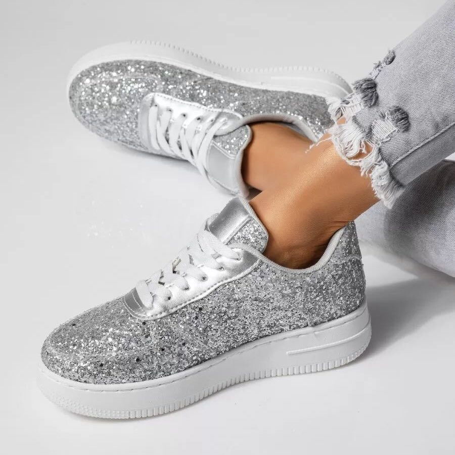 Дамски сребристи кецове- Beverly - Silver