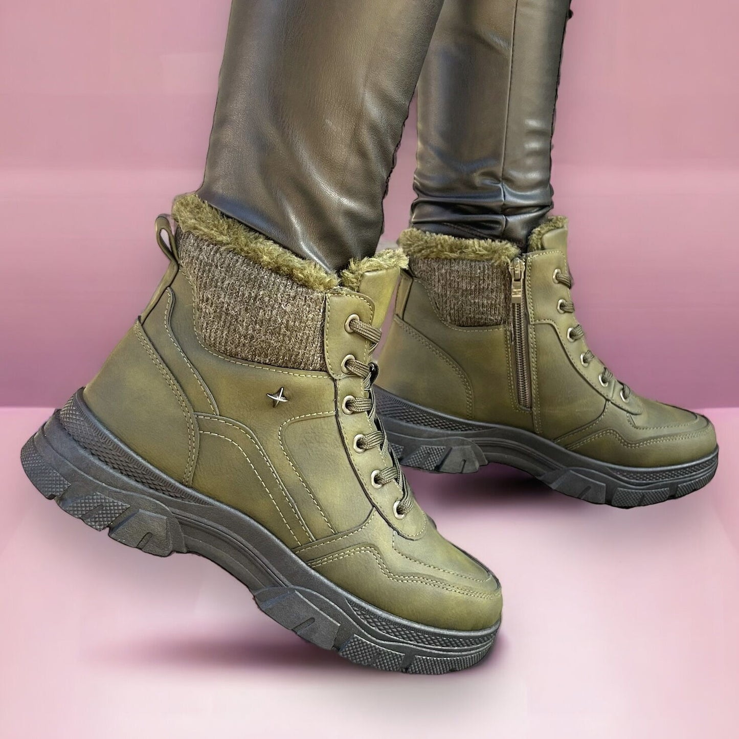 Дамски зелени боти - Paisley - Green