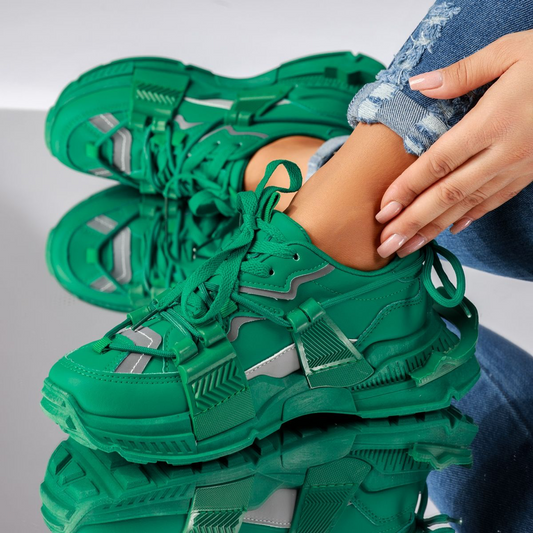 Дамски зелени маратонки - Tracy - Green