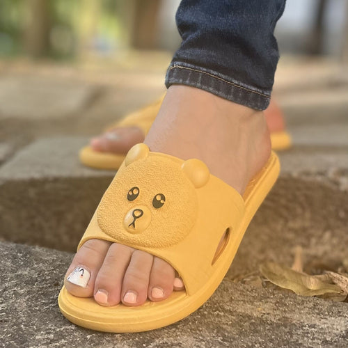 Дамски жълти чехли - Bear - Yellow