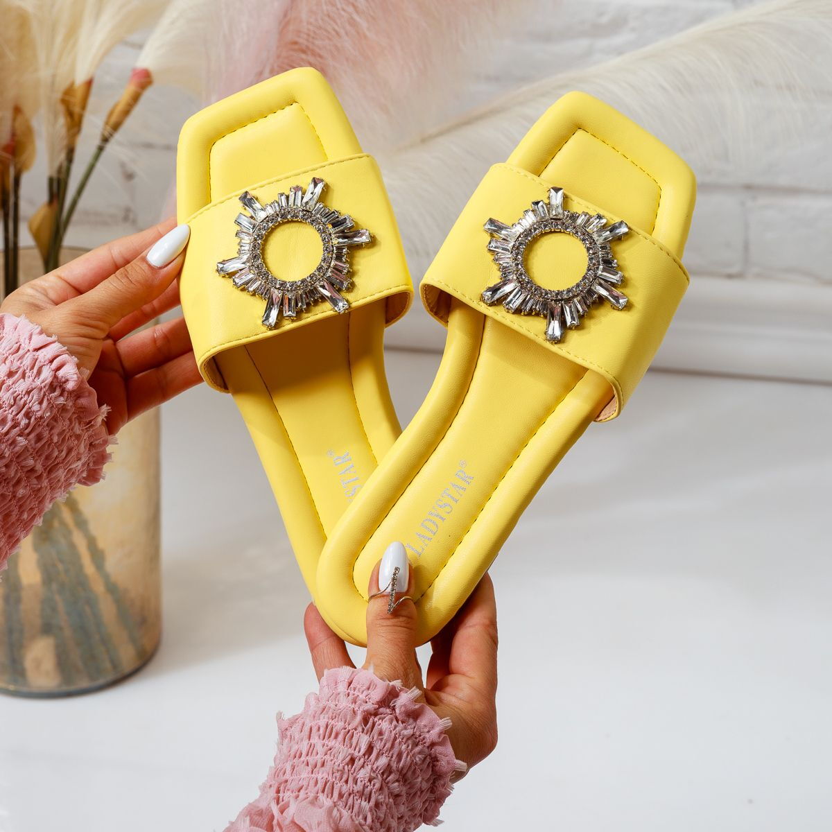 Дамски жълти чехли - Erica - Yellow