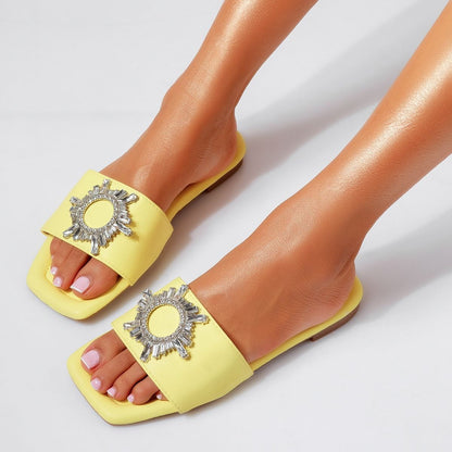 Дамски жълти чехли - Erica - Yellow