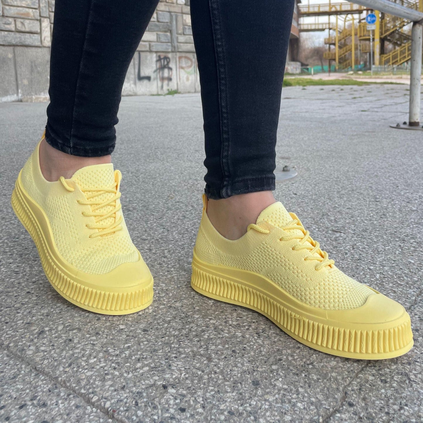 Дамски жълти кецове - Danique - Yellow