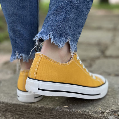 Дамски жълти кецове - Nikol - Yellow